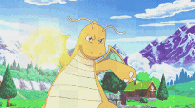 Cartoon Dragon With Mountain Background GIF