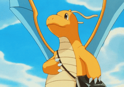 Cartoon Dragon With Purse Around Neck GIF