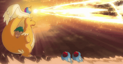 Cartoon Dragon With Rainbow On Its Head GIF