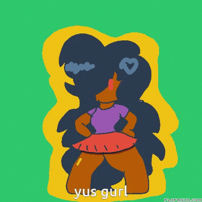 Cartoon Drawing Of A Girl Saying Yus Girl GIF