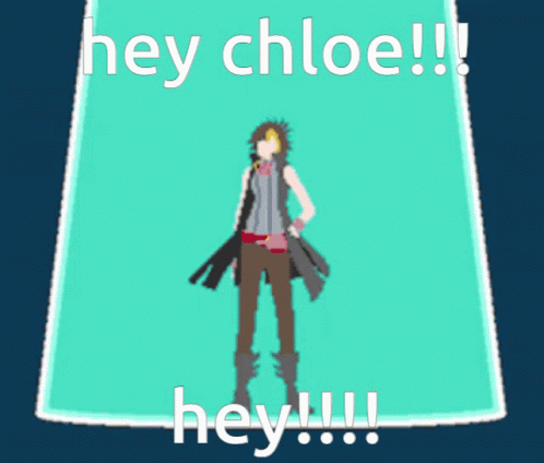 Cartoon Drawing Of Girl Saying Hey Chloe GIF