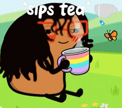 Cartoon Drinking Tea Sips Tea GIF