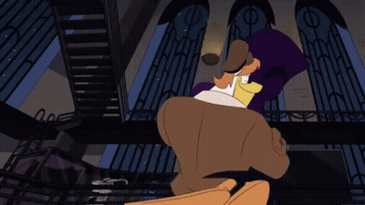 Cartoon Duck Carrying Another Duck GIF