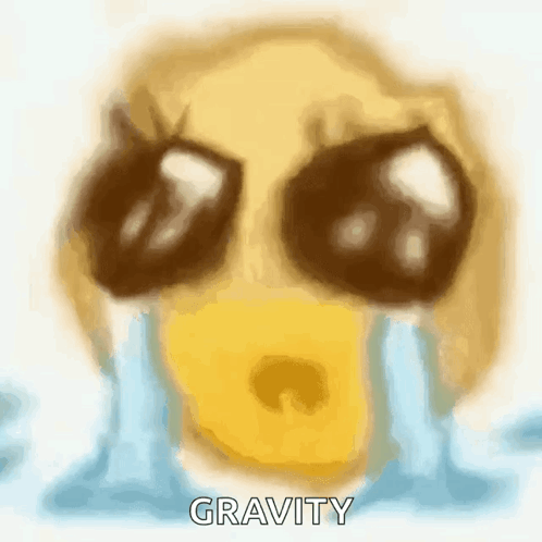 Cartoon Duck Crying With Gravity GIF