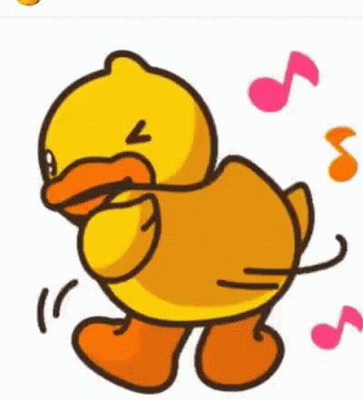 Cartoon Duck Dancing With Music Notes GIF