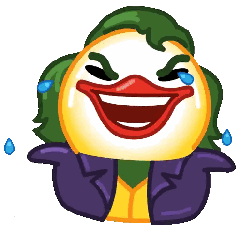 Cartoon Duck Dressed As Joker With Tears Sticker