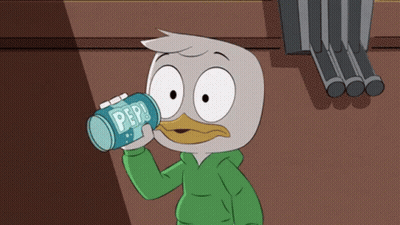 Cartoon Duck Drinking Pepsi Can GIF