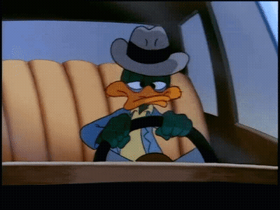Cartoon Duck Driving Car With Hat GIF