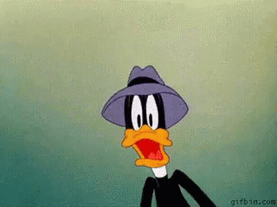 Cartoon Duck In Hat And Suit GIF