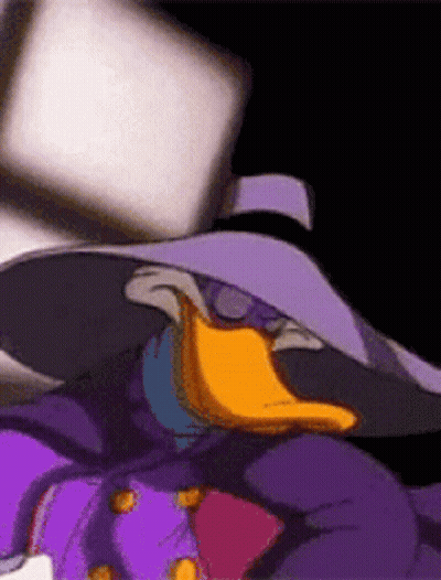 Cartoon Duck In Purple Jacket And Hat GIF