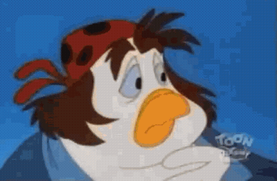 Cartoon Duck In Red Bandana And Hat GIF