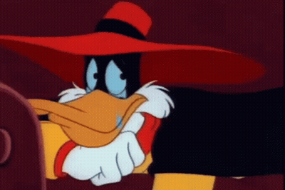 Cartoon Duck In Red Hat And Gloves GIF