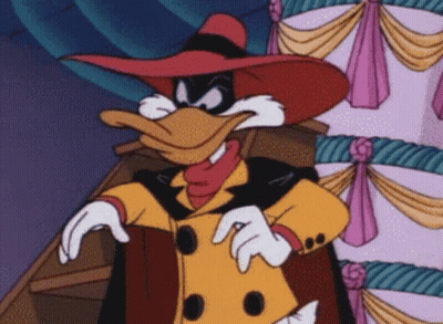 Cartoon Duck In Red Hat And Yellow Coat GIF