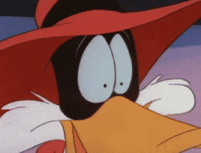 Cartoon Duck In Red Hat Close Up GIF