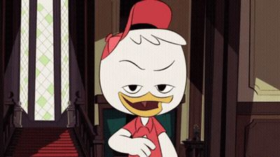 Cartoon Duck in Red Hat Making Funny Face