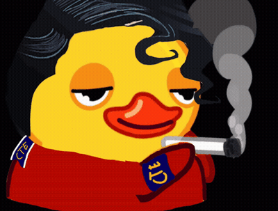 Cartoon Duck In Red Shirt Saying LTC GIF