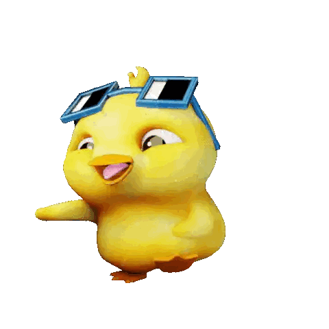 Cartoon Duck In Sunglasses And Hat Sticker