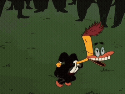 Cartoon Duck In Tuxedo Standing GIF