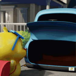 Cartoon Duck Packing Bags GIF