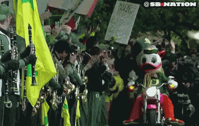 Cartoon Duck Riding Pink Motorcycle GIF