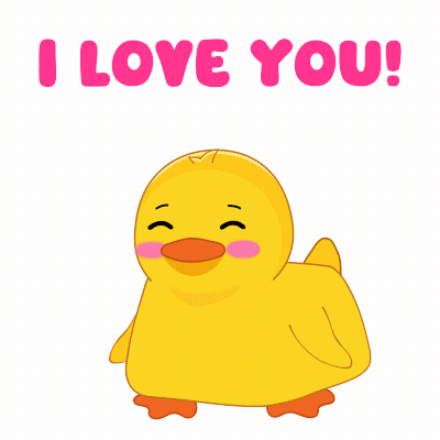 Cartoon Duck Saying I Love You GIF