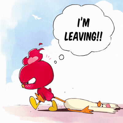 Cartoon Duck Saying I'm Leaving GIF
