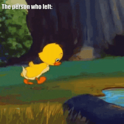 Cartoon Duck Saying Nobody Loves Me By Water GIF