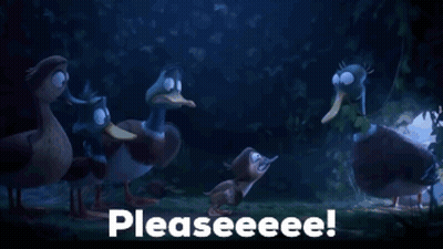 Cartoon Duck Saying Pleaseeeee GIF