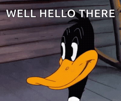 Cartoon Duck Saying Well Hello There GIF