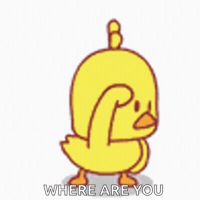 Cartoon Duck Scratching Head Asking Where Are You GIF