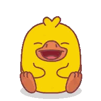 Cartoon Duck Sitting Laughing Sticker