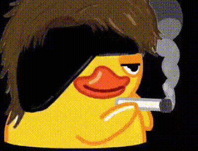 Cartoon Duck Smoking Cigarette GIF