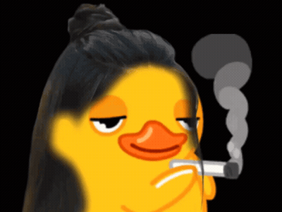 Cartoon Duck Smoking Cigarette