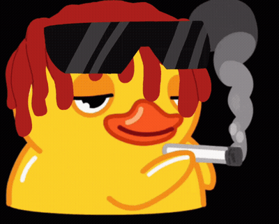 Cartoon Duck Smoking Cigarette Wearing Sunglasses And Red Headband GIF