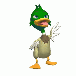 Cartoon Duck Spinning Tongue Out GIF