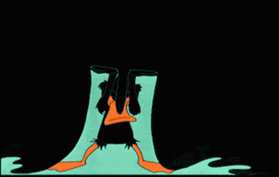 Cartoon Duck Standing In Front Of Letter M GIF