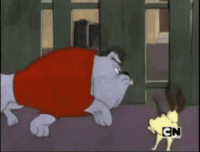 Cartoon Duck Standing In Snow With House GIF
