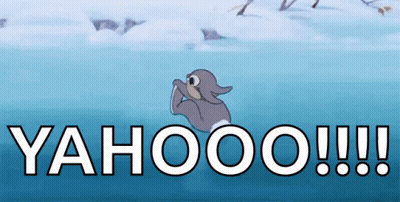 Cartoon Duck Swimming With Yahoo GIF