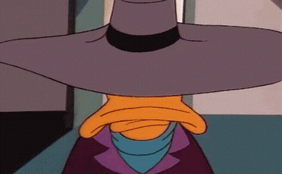 Cartoon Duck Wearing Hat And Scarf GIF