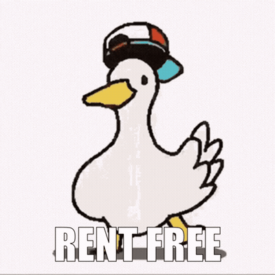 Cartoon Duck Wearing Hat Rent Free GIF