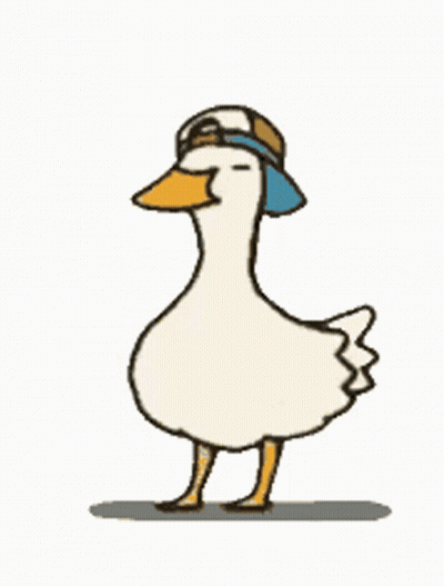 Cartoon Duck Wearing Hat Walking GIF