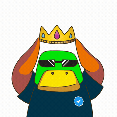 Cartoon Duck Wearing Sunglasses And Crown GIF