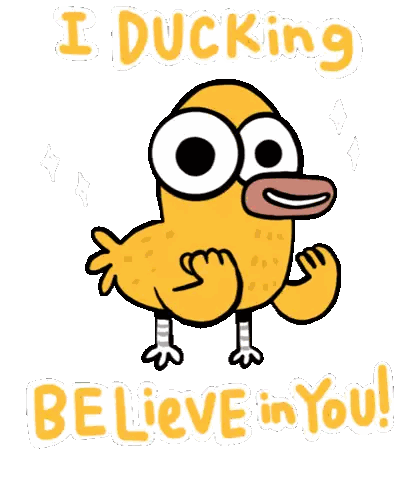 Cartoon Duck Wearing Sunglasses Believe In You Sticker