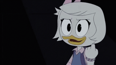 Cartoon Duck With Backpack Giving Fist Bump GIF