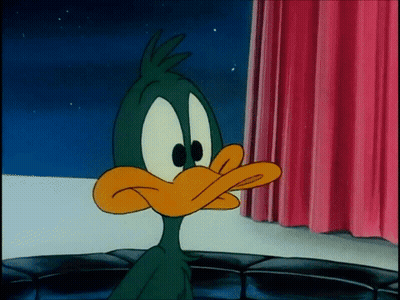 Cartoon Duck With Big Eyes And Orange Beak GIF