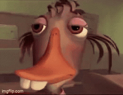Cartoon Duck With Big Teeth GIF