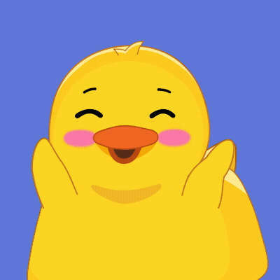 Cartoon Duck With Closed Eyes And Pink Cheeks GIF