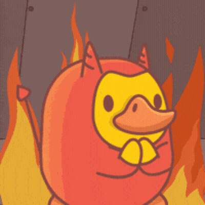 Cartoon Duck With Devil Horns GIF