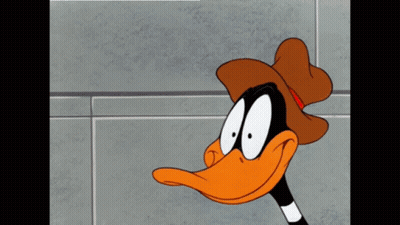 Cartoon Duck With Hat And DD Paper GIF