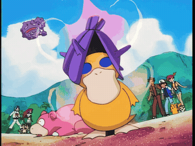 Cartoon Duck With Purple Hat GIF